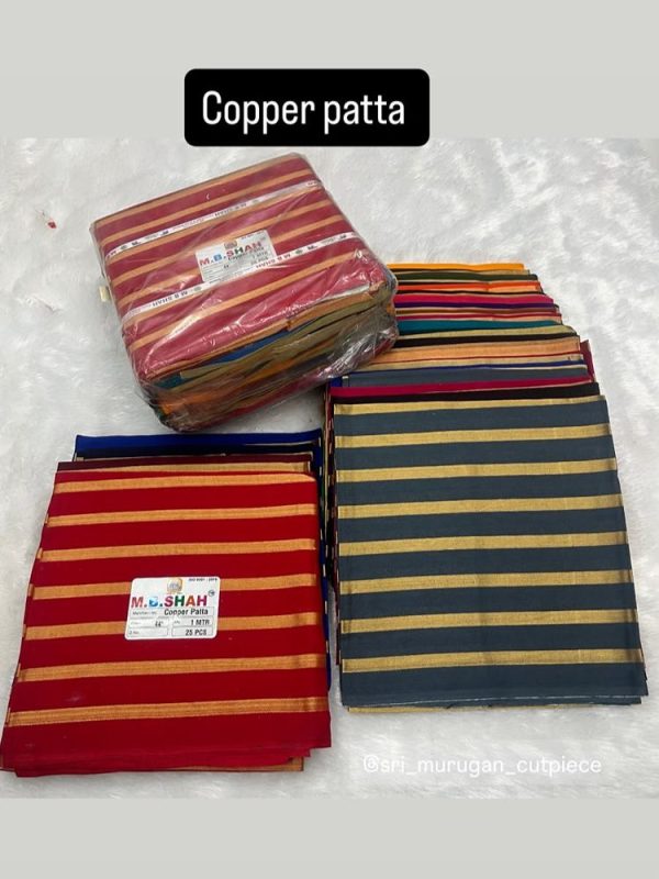 COPPER PATTA BLOUSE 44 WIDTH (1 MTR PACK OF 25 PCS ,25 DIFFERENT COLS )