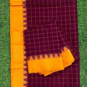 CHETTINAD CHECKED HANDLOOM(2 PCS SET TOP AND DUPPATTA)