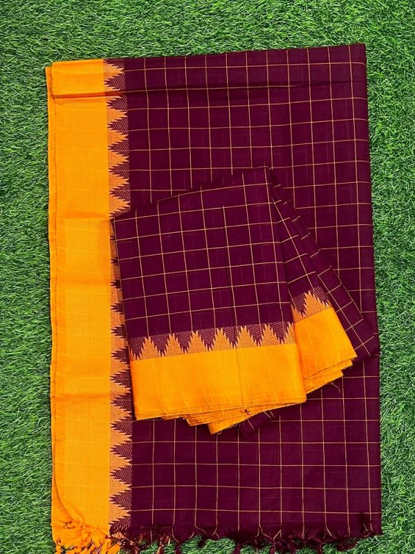 CHETTINAD CHECKED HANDLOOM(2 PCS SET TOP AND DUPPATTA)