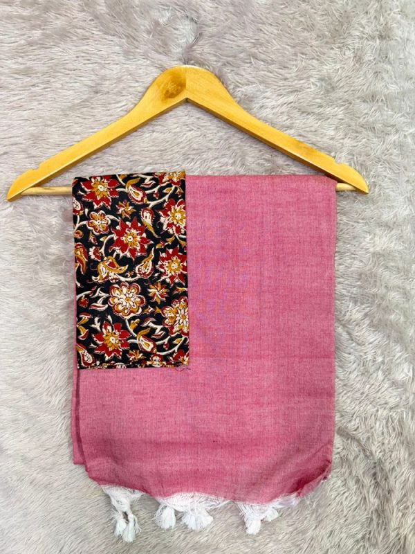 KHADI COTTON SAREE KALAMKARI BLOUSE