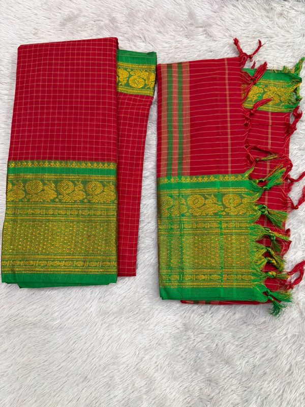 NARAYANPET CHECK SET (TOP 4.5 MTR DUPPATTA 2.5 MTR )