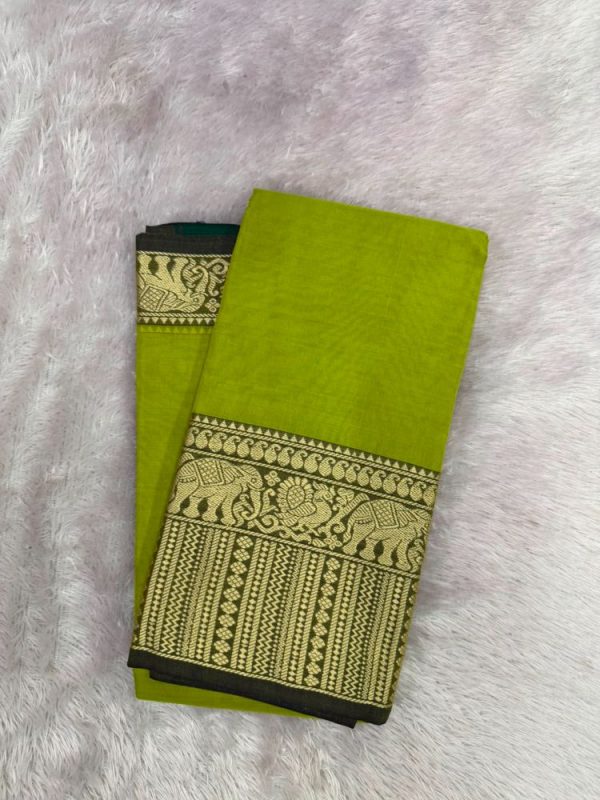 NARAYANPET ELEPHANT BORDER SAREE(WITH BLOUSE 6.2 MTR )