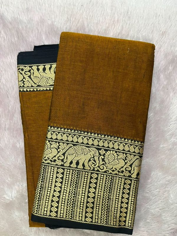 NARAYANPET ELEPHANT BORDER SAREE(WITH BLOUSE 6.2 MTR )