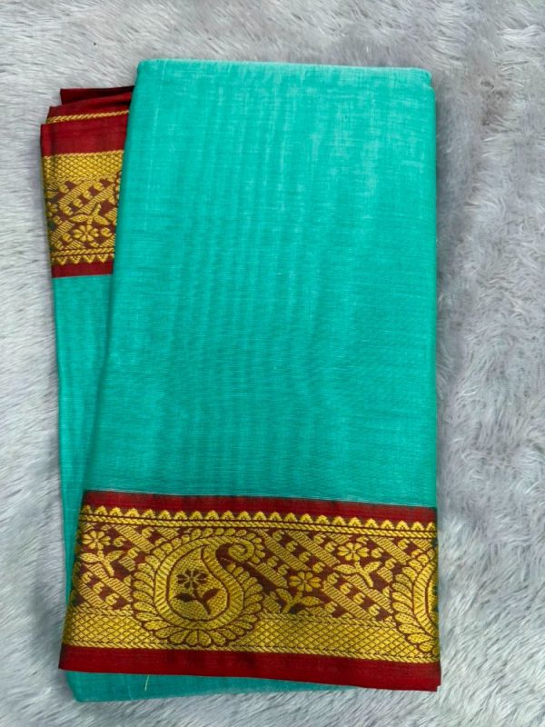 NARAYANPET ROSE BORDER SAREE (WITH BLOUSE 6.2 MTR )