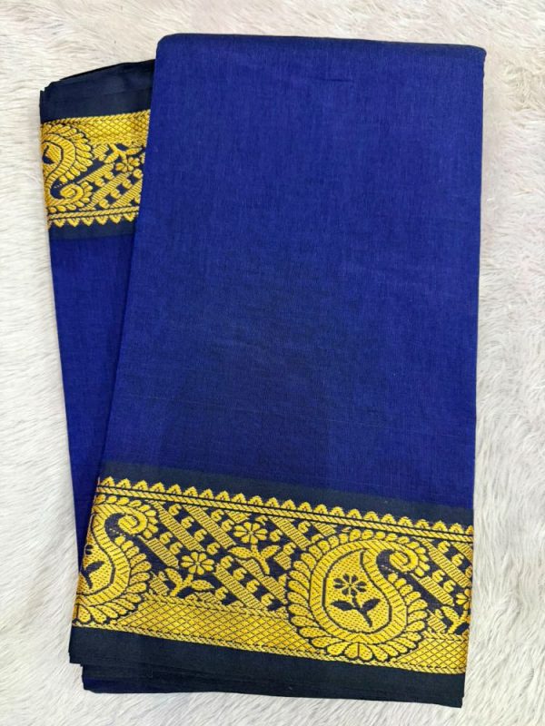 NARAYANPET ROSE BORDER SAREE (WITH BLOUSE 6.2 MTR )