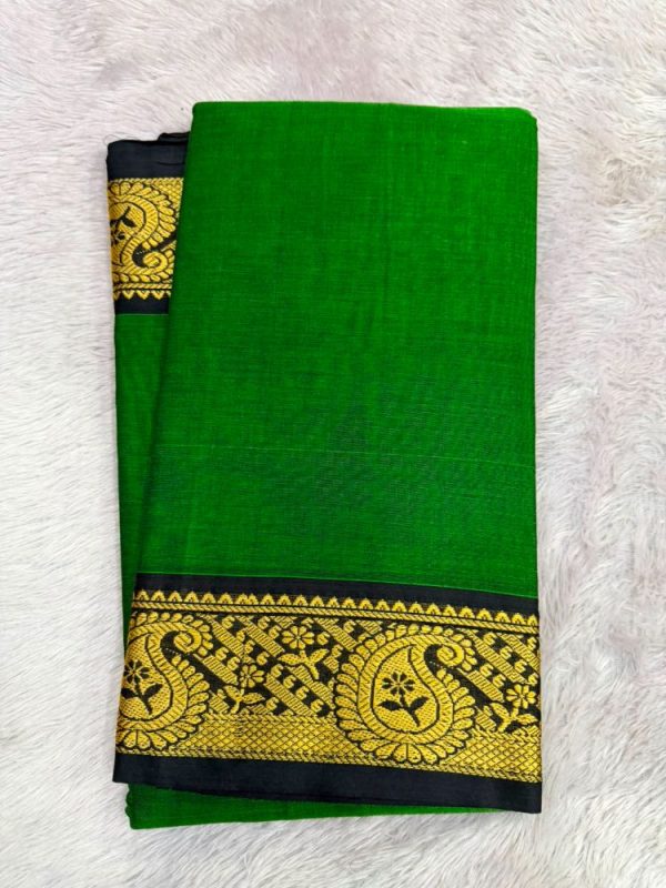 NARAYANPET ROSE BORDER SAREE (WITH BLOUSE 6.2 MTR )