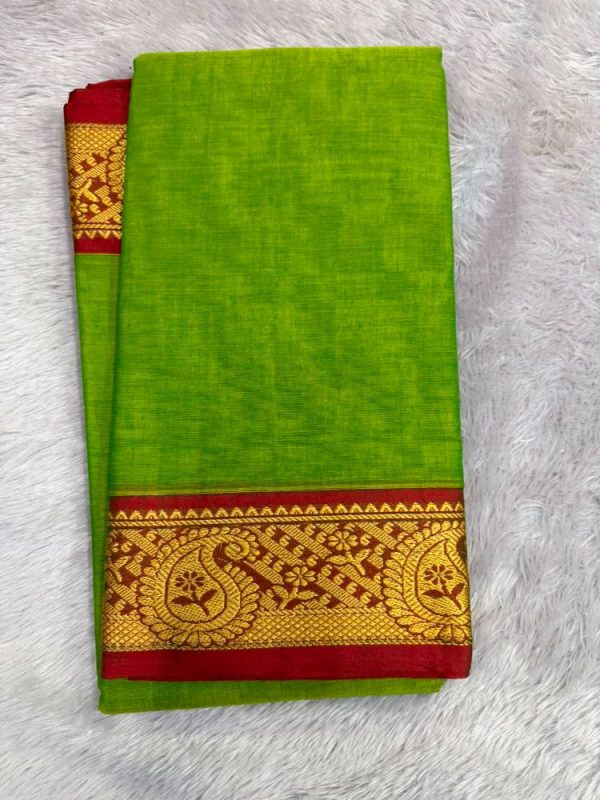 NARAYANPET ROSE BORDER SAREE (WITH BLOUSE 6.2 MTR )