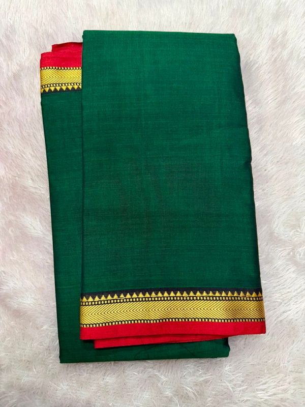 NARAYANPET SMALL BORDER SAREE (WITH BLOUSE 6.2 MTR )