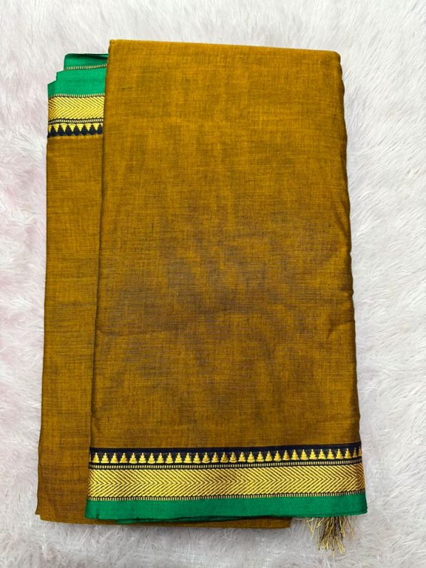 NARAYANPET SMALL BORDER SAREE (WITH BLOUSE 6.2 MTR )