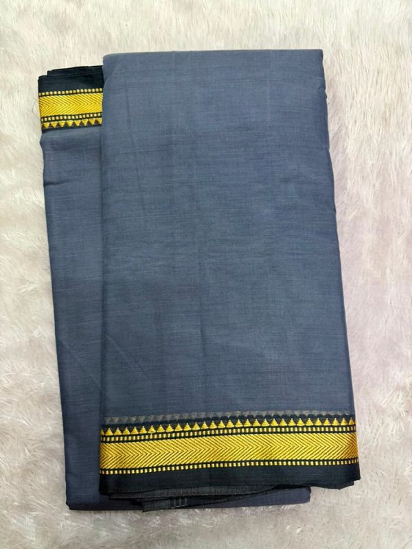 NARAYANPET SMALL BORDER SAREE (WITH BLOUSE 6.2 MTR )
