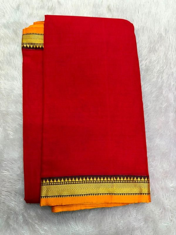 NARAYANPET SMALL BORDER SAREE (WITH BLOUSE 6.2 MTR )