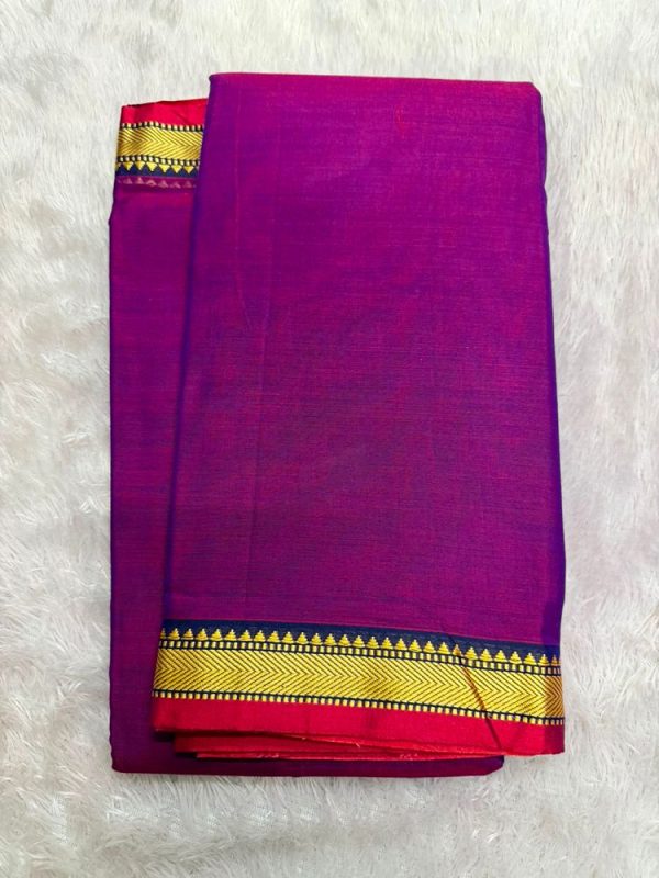 NARAYANPET SMALL BORDER SAREE (WITH BLOUSE 6.2 MTR )