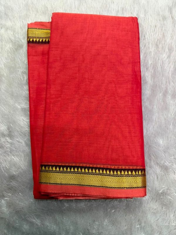 NARAYANPET SMALL BORDER SAREE (WITH BLOUSE 6.2 MTR )