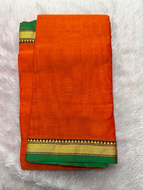 NARAYANPET SMALL BORDER SAREE (WITH BLOUSE 6.2 MTR )