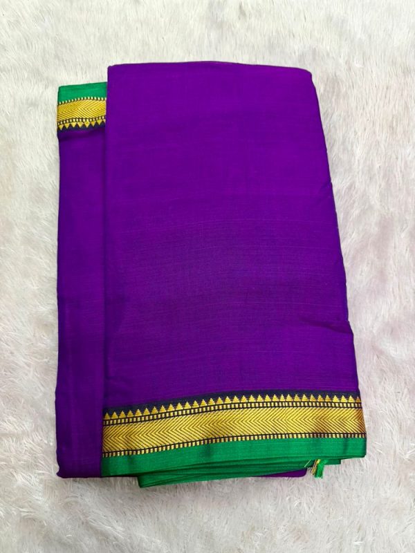 NARAYANPET SMALL BORDER SAREE (WITH BLOUSE 6.2 MTR )
