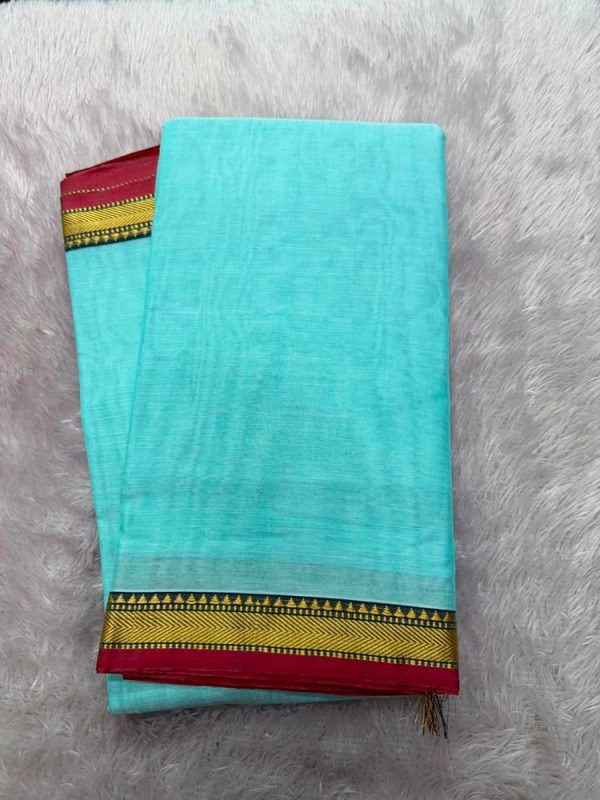 NARAYANPET SMALL BORDER SAREE (WITH BLOUSE 6.2 MTR )