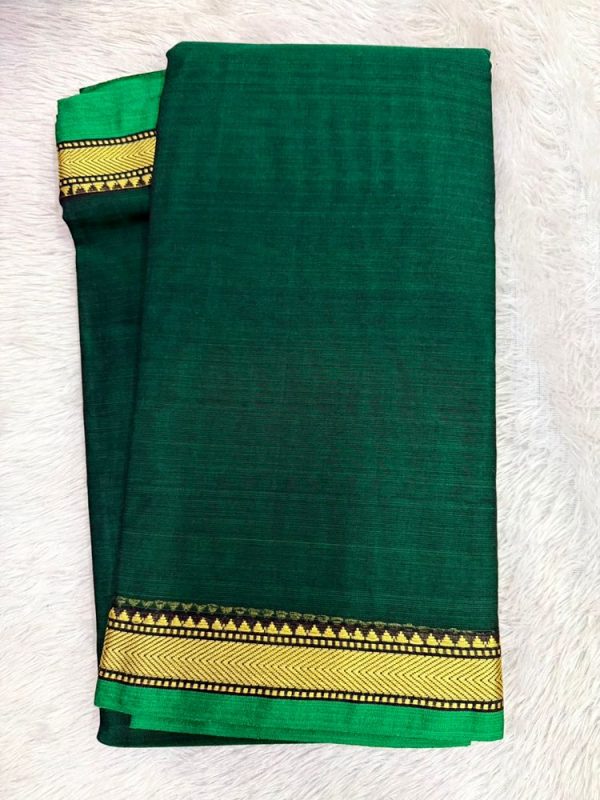 NARAYANPET SMALL BORDER SAREE (WITH BLOUSE 6.2 MTR )