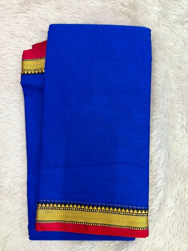 NARAYANPET SMALL BORDER SAREE (WITH BLOUSE 6.2 MTR )