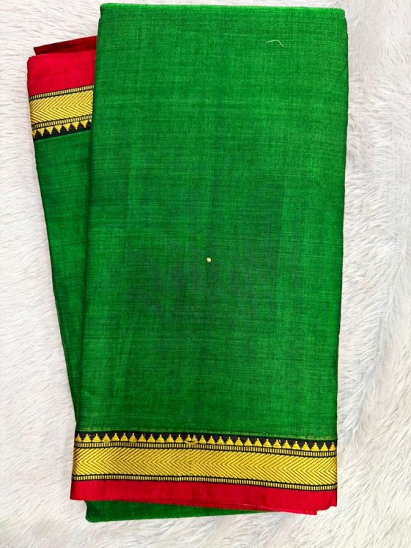NARAYANPET SMALL BORDER SAREE (WITH BLOUSE 6.2 MTR )