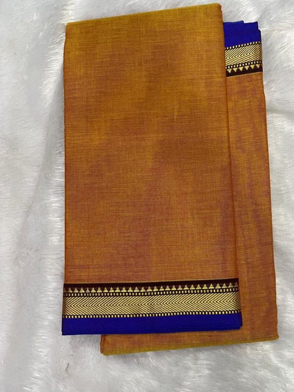NARAYANPET SMALL BORDER SAREE (WITH BLOUSE 6.2 MTR )