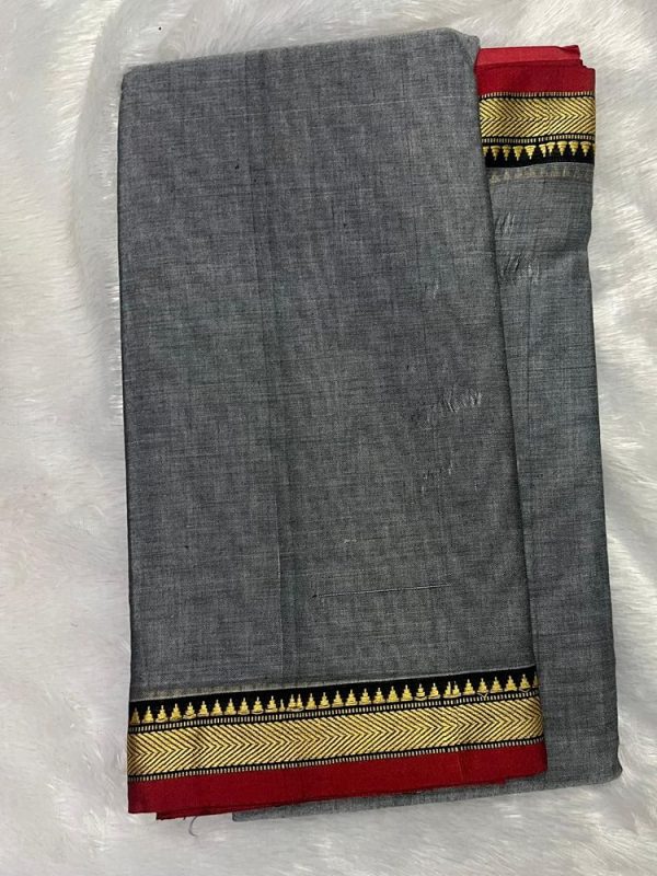 NARAYANPET SMALL BORDER SAREE (WITH BLOUSE 6.2 MTR )