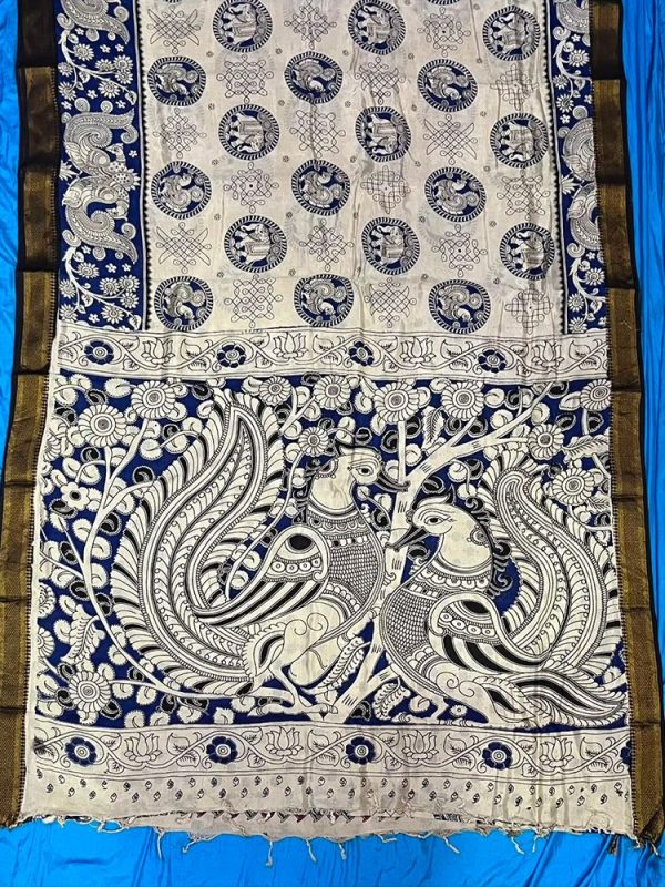 Chennur Silk Kalamkari Saree Nizam Border ( 6.20 mtr )