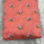 mul chanderi flower embroidery 44 width