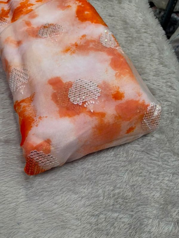 Organza shibori sequins9( 44 "width )