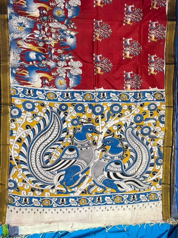 Chennur Silk Kalamkari Saree Nizam Border ( 6.20 mtr )