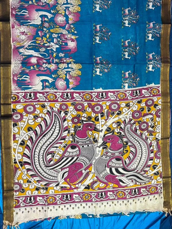 Chennur Silk Kalamkari Saree Nizam Border ( 6.20 mtr )