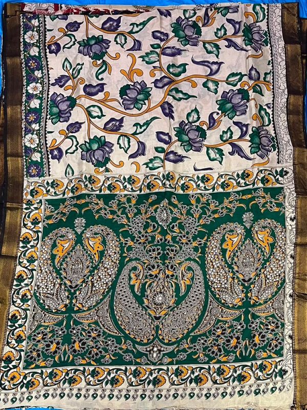 Chennur Silk Kalamkari Saree Nizam Border ( 6.20 mtr )