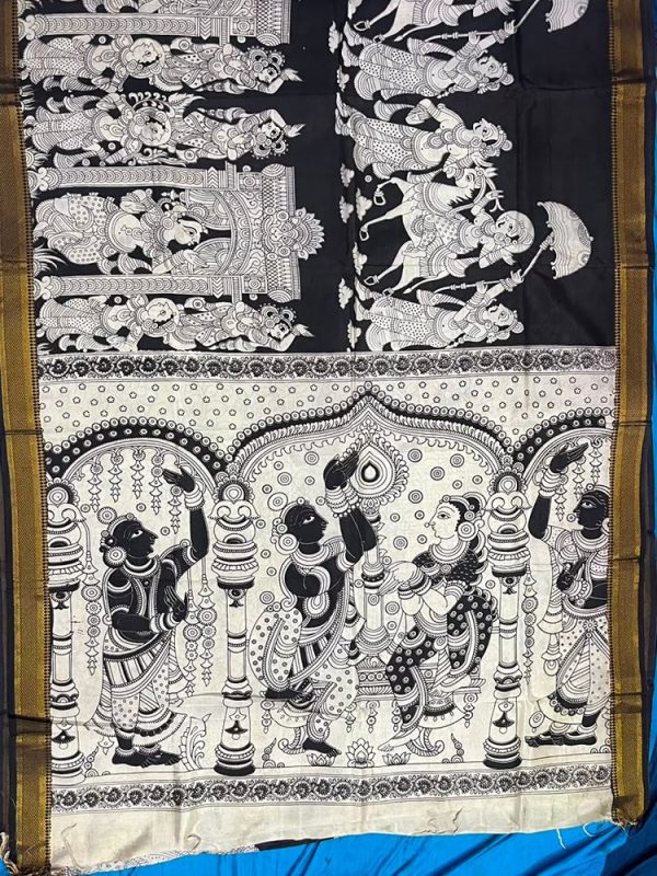 Chennur Silk Kalamkari Saree Nizam Border ( 6.20 mtr )