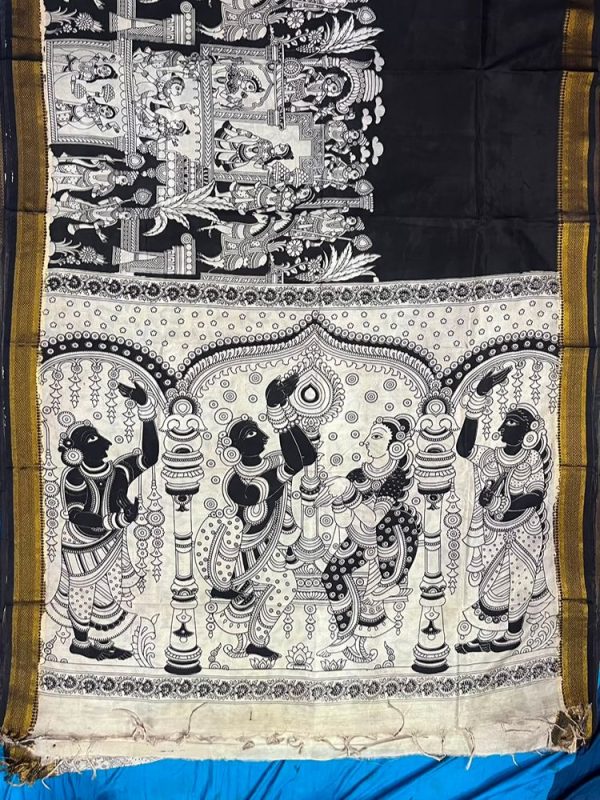 Chennur Silk Kalamkari Saree Nizam Border ( 6.20 mtr )