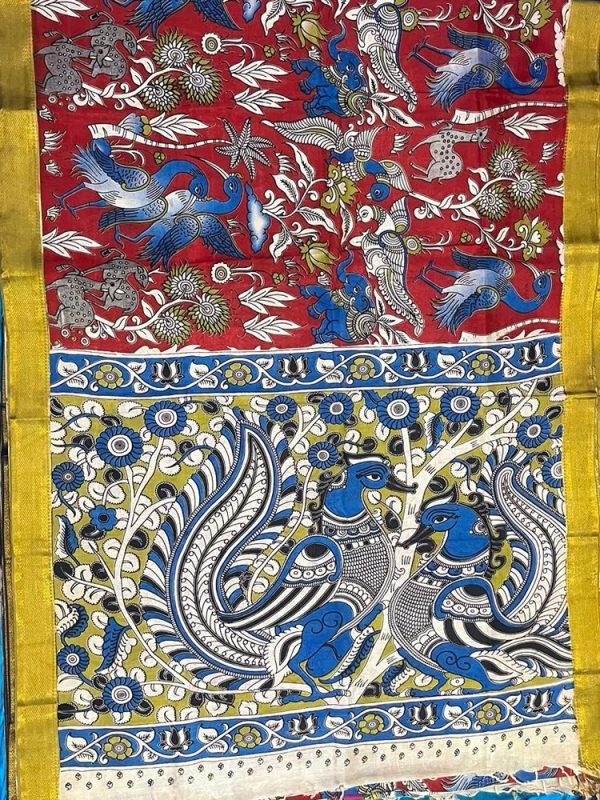 Chennur Silk Kalamkari Saree Nizam Border ( 6.20 mtr )