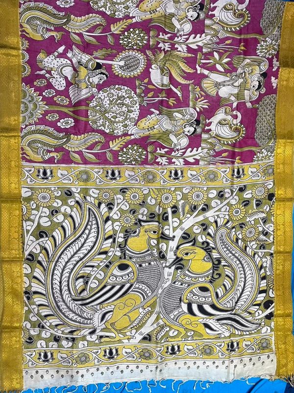 Chennur Silk Kalamkari Saree Nizam Border ( 6.20 mtr )
