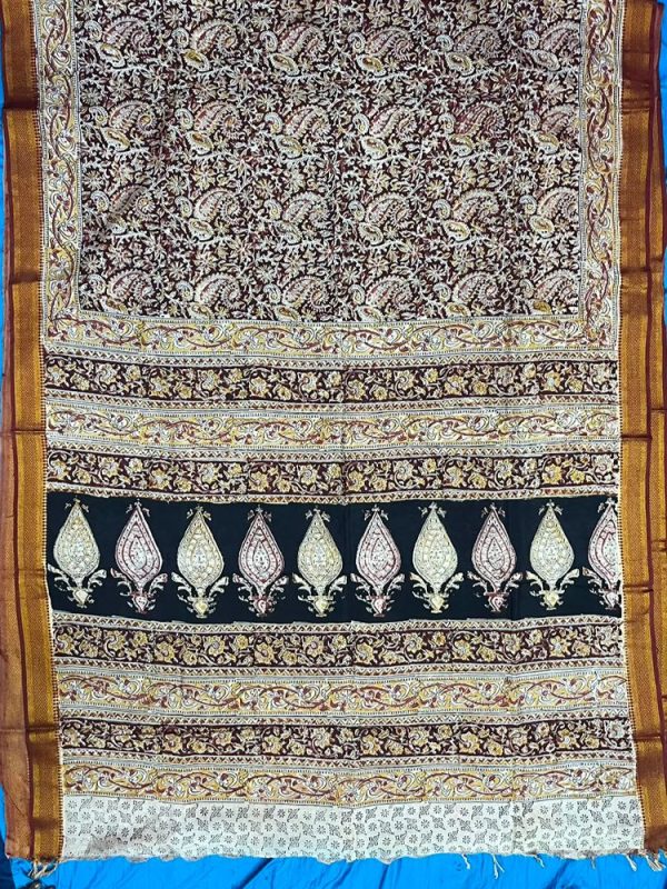 Chennur Silk Kalamkari Saree Nizam Border ( 6.20 mtr )