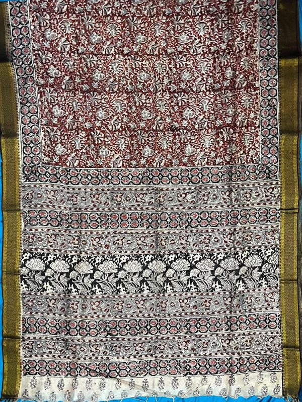 Chennur Silk Kalamkari Saree Nizam Border ( 6.20 mtr )