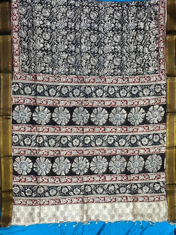 Chennur Silk Kalamkari Saree Nizam Border ( 6.20 mtr )