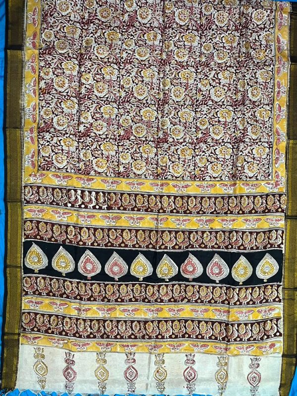 Chennur Silk Kalamkari Saree Nizam Border ( 6.20 mtr )