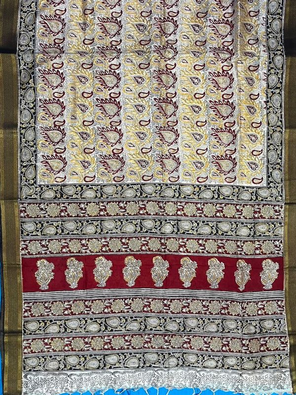 Chennur Silk Kalamkari Saree Nizam Border ( 6.20 mtr )