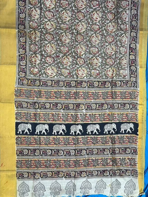 Chennur Silk Kalamkari Saree Nizam Border ( 6.20 mtr )
