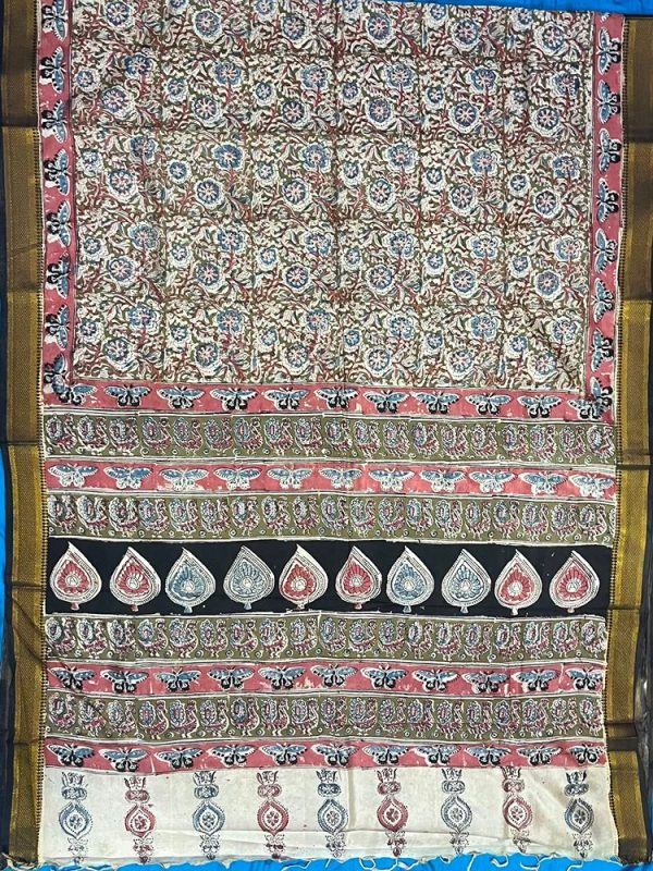Chennur Silk Kalamkari Saree Nizam Border ( 6.20 mtr )