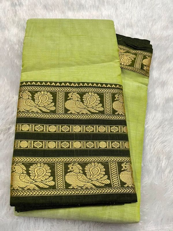 Narayanpet Premium Border Saree (with blouse 6.2 mtr )