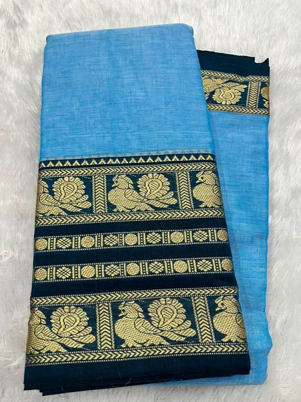 Narayanpet Premium Border Saree (with blouse 6.2 mtr )