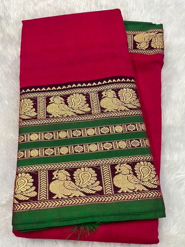 Narayanpet Premium Border Saree (with blouse 6.2 mtr )