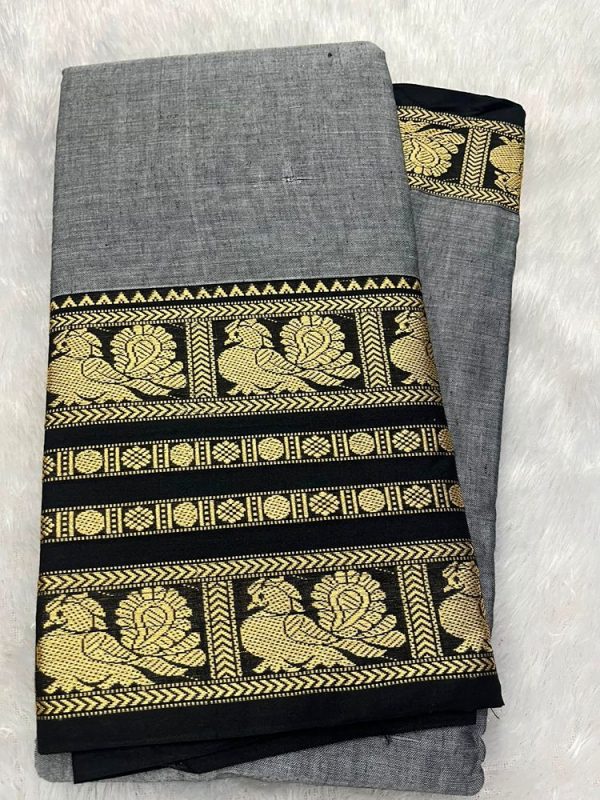 Narayanpet Premium Border Saree (with blouse 6.2 mtr )