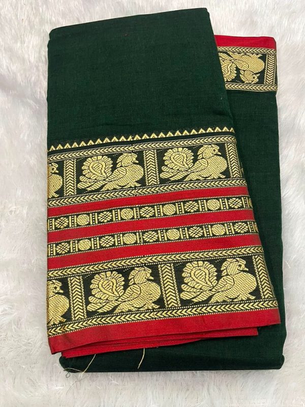 Narayanpet Premium Border Saree (with blouse 6.2 mtr )