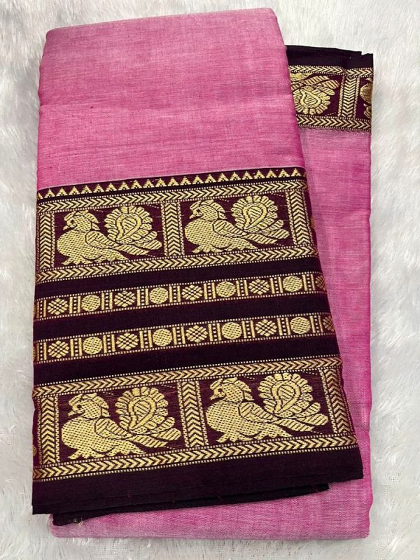 Narayanpet Premium Border Saree (with blouse 6.2 mtr )