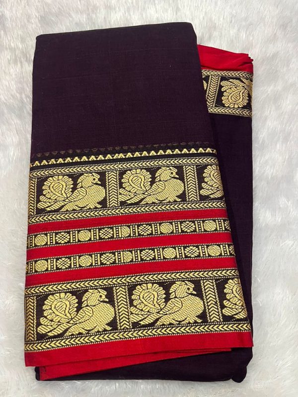 Narayanpet Premium Border Saree (with blouse 6.2 mtr )