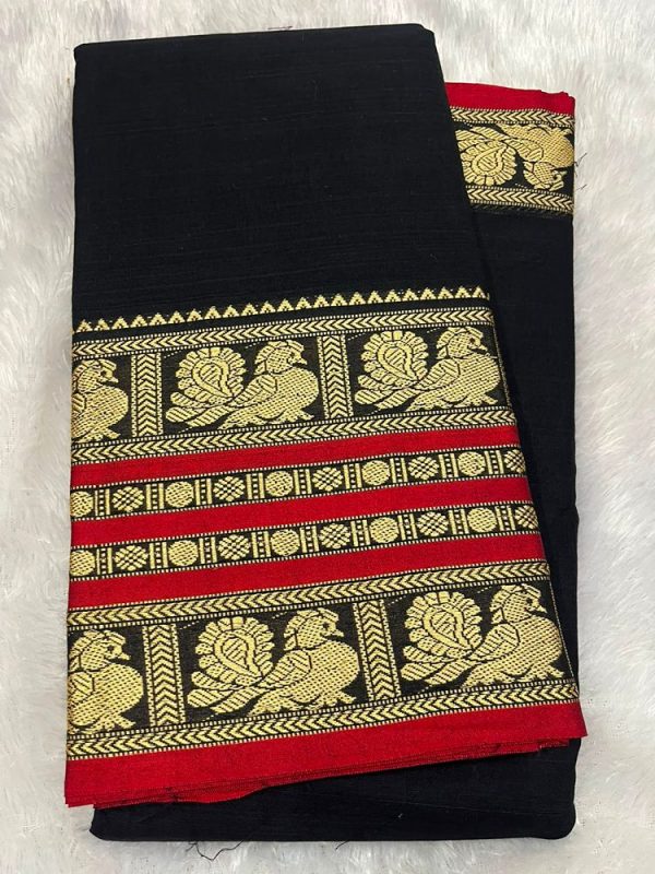Narayanpet Premium Border Saree (with blouse 6.2 mtr )